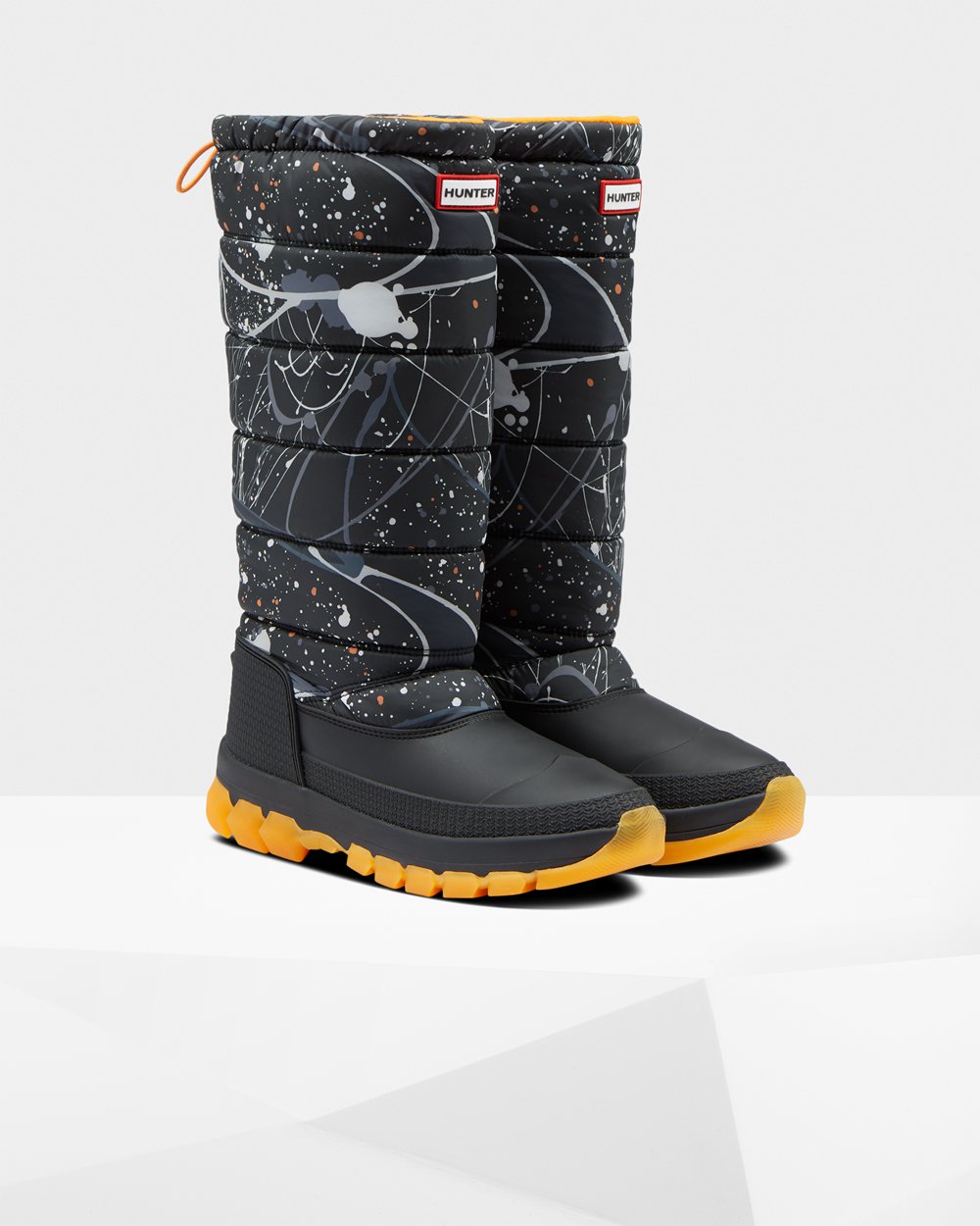 Botas De Nieve Original Printed Insulated Tall Hunter Mujer - Grises Negros - 521406JON